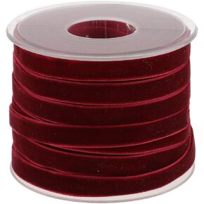 Velvet Ribbon for Crafts Decoration 20 Yard 10mm - Wine Red