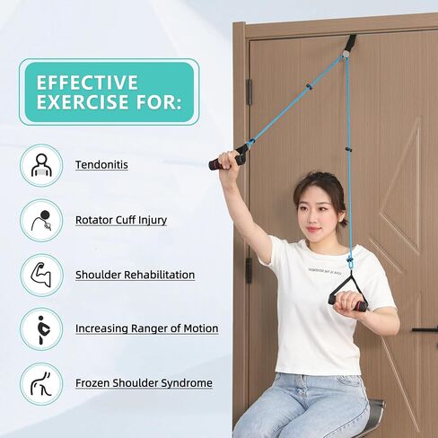 Fanwer Shoulder Pulley, Over The Door Exercise Pulley for Rotator Cuff Recovery, Arm Rehabilitation Over Head Pulley System, Increase Mobility │ Flexibility Stretching │ Range of Motion… in Saudi Arabia