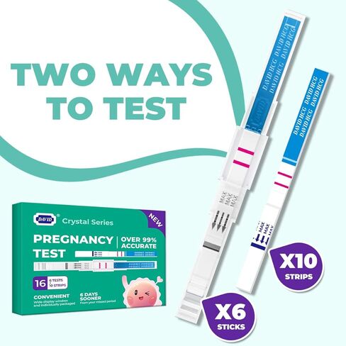 David 3 HCG Pregnancy Test Midstream Sticks and 3 Test Strips with 3 Free Urine Cups Individually-Sealed Combo Pack Rapid Detection… in Saudi Arabia