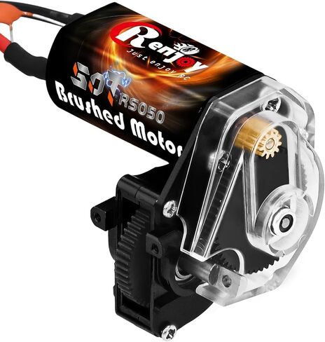 050 50T Brushed Motor with Transparent Acrylic and Metal Transmission Gearbox for Axial SCX24 AXI00002 AXI00001 AXI90081 AXI00006 AXI00005 1/24 RC Crawler Upgrade Parts (Assembled) (Black) in Saudi Arabia
