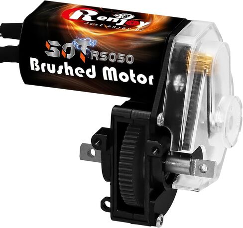 050 50T Brushed Motor with Transparent Acrylic and Metal Transmission Gearbox for Axial SCX24 AXI00002 AXI00001 AXI90081 AXI00006 AXI00005 1/24 RC Crawler Upgrade Parts (Assembled) (Black) in Saudi Arabia