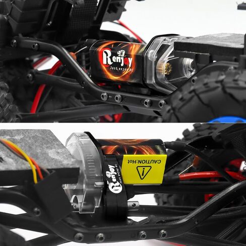 050 50T Brushed Motor with Transparent Acrylic and Metal Transmission Gearbox for Axial SCX24 AXI00002 AXI00001 AXI90081 AXI00006 AXI00005 1/24 RC Crawler Upgrade Parts (Assembled) (Black) in Saudi Arabia