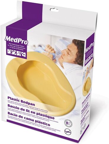 ميدبرو صينية سرير بلاستيكية تقليدية متينة مع شكل محيطي لمزيد من الراحة، مصنوعة من البلاستيك شديد التحمل، مريحة وسهلة التنظيف، مقاس للبالغين، اصفر فاتح in Kuwait