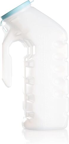 Caremax Supply Urinals for Men with Translucent Lid – 32 Oz. Bottle – 2 Pack-Male Urinal Bottles with Spill Proof Screw Cap – Durable and Reliable – Practical Design – for Camping, Travel People in Kuwait