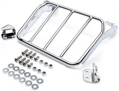 MoKitDora Softail Luggage Rack for Harley Sissy Bar Uprights Compatible with 2018-later Softail Fat Boy FLFB FLFBS Breakout FXBR FXBRS, Gloss Black in Kuwait