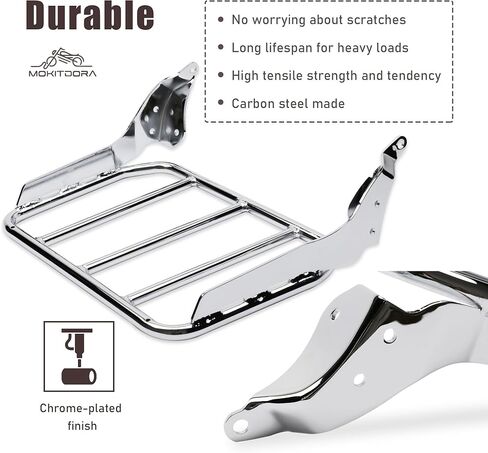 MoKitDora Softail Luggage Rack for Harley Sissy Bar Uprights Compatible with 2018-later Softail Fat Boy FLFB FLFBS Breakout FXBR FXBRS, Gloss Black in Kuwait