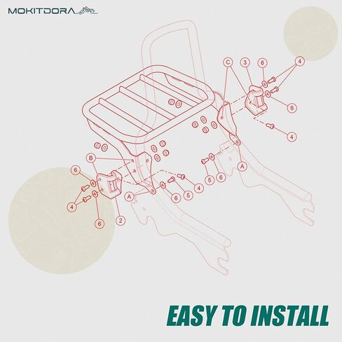 MoKitDora Softail Luggage Rack for Harley Sissy Bar Uprights Compatible with 2018-later Softail Fat Boy FLFB FLFBS Breakout FXBR FXBRS, Gloss Black in Kuwait