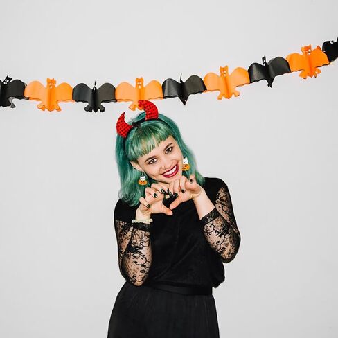 Double Side Halloween Pumpkin Earrings Pumpkin Wooden Earrings Halloween Pumpkin Triple Splice Earrings Pumpkin Dangle Earrings set for Women Girls Halloween Party Costume Jewelry Gifts in Kuwait