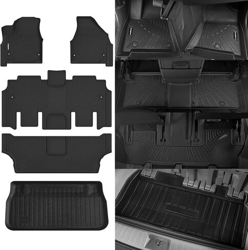 سجادات أرضية Naibeve بطانة شحن لركاب Chrysler Pacifica 7/8 (بدون هجين) لسلسلة Chrysler Pacifica Touring 2017-2024، لـ Voyager 2020-2024، Limited 2017-2020، L/Lx 2017-2019 in Kuwait