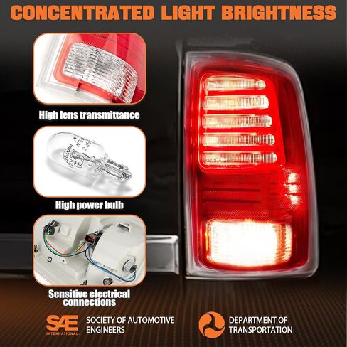 Tail Lights Fit Dodge Ram 2013-2015 2016 2017 2018 Ram 2500 3500 2014-2018 Rear LED Brake Back Up Cover Taillights Lens Assembly Right Passenger Side CH2801203 68093078AC(Lamp Included) in Saudi Arabia