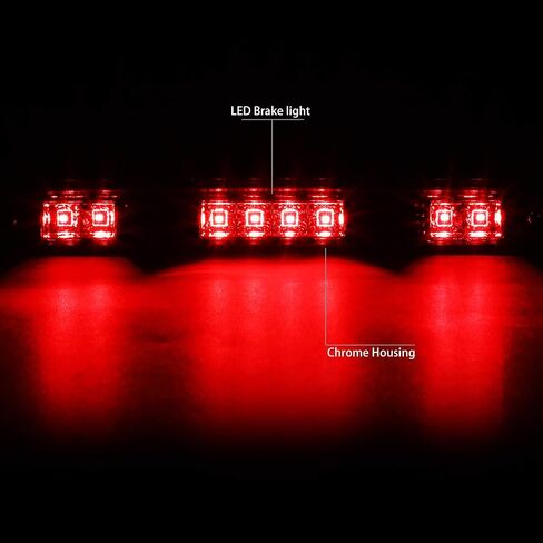 DNA MOTORING 3BL-F15092-LED-BK-SM غطاء أسود LED عالي التركيب ضوء الفرامل الثالث [متوافق مع 92-96 Ford F150 / 92-97 F250 F350] in Saudi Arabia