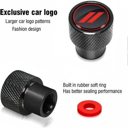 Car tire Valve stem Covers Large Logo tire Valve caps Compatible with Charger Challenger Durango and More Metal Material car Exterior Accessories (RED) in Kuwait