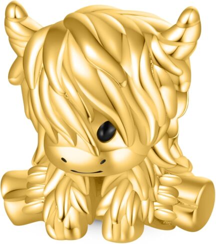 GNOCE Scottish Highland Cow Cute Love Charm For Women, S925 Sterling Silver Bead Charm Bracelet for Her, Jewelry Gift Animals in Saudi Arabia
