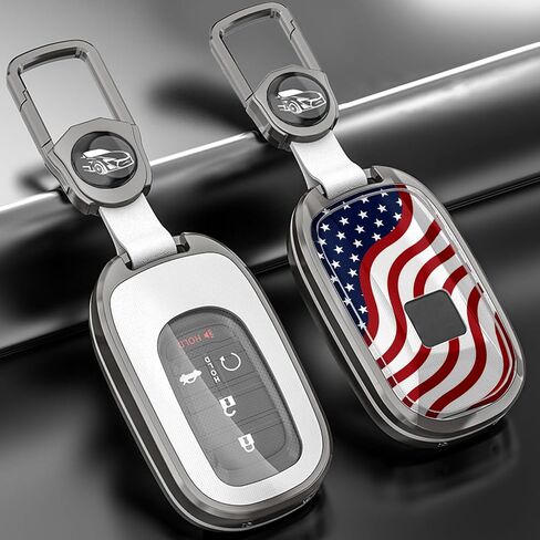 RYE لغطاء Honda Key Fob، ملحقات Honda TPU + حافظة مفاتيح من سبائك الزنك لـ 2022 2023 2024 Honda Accord Civic HR-V CR-V Pilot Sport SI EX EX-L Touring Smart Key (أسود) in Saudi Arabia