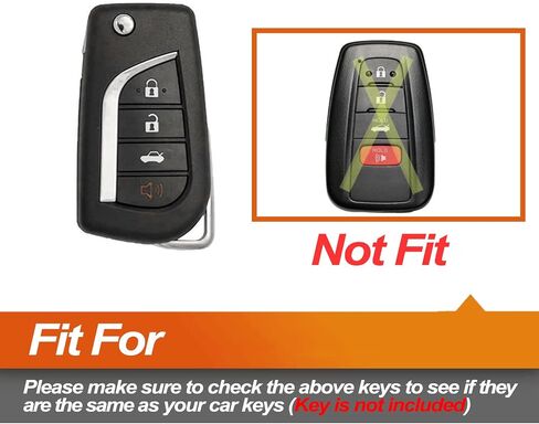 Silicone Key Fob Cover Fit for Toyota Camry Corolla GR Corolla Flip 4 Buttons | Car Accessories | Remote Key Protection Case - Black & Pink in Saudi Arabia