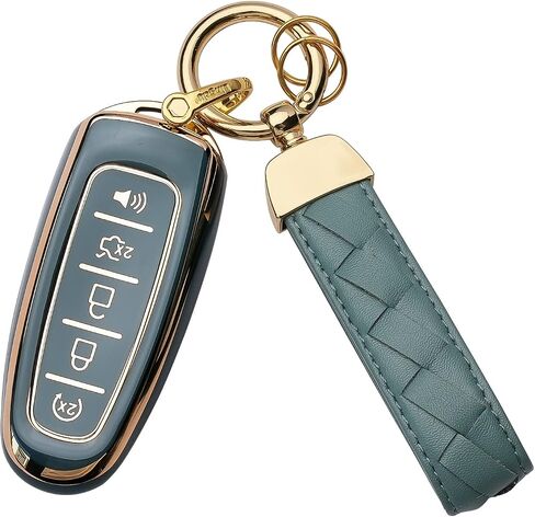 غطاء مفتاح Ford Key Fob مناسب لـ CMAX Escape Focus Edge Expedition Explorer Flex Taurus غطاء مفتاح ذكي (أزرق) in Kuwait