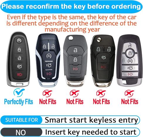 غطاء مفتاح Ford Key Fob مناسب لـ CMAX Escape Focus Edge Expedition Explorer Flex Taurus غطاء مفتاح ذكي (أزرق) in Kuwait