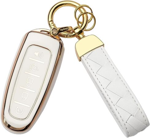 غطاء مفتاح Ford Key Fob مناسب لـ CMAX Escape Focus Edge Expedition Explorer Flex Taurus غطاء مفتاح ذكي (أزرق) in Kuwait