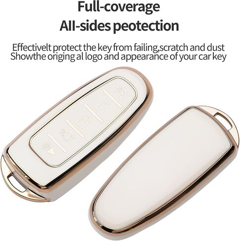 غطاء مفتاح Ford Key Fob مناسب لـ CMAX Escape Focus Edge Expedition Explorer Flex Taurus غطاء مفتاح ذكي (أزرق) in Kuwait