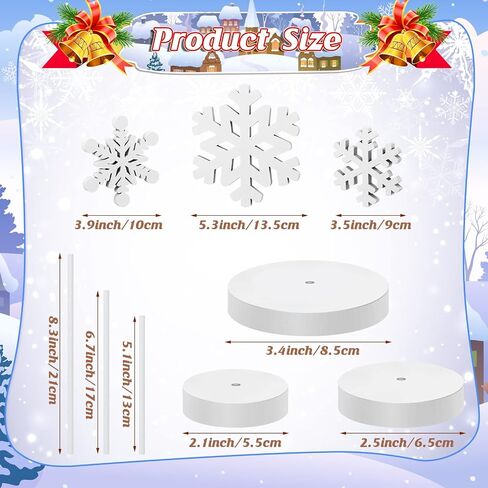 3 Pcs Christmas Snowflake Table Decorations Tall Standing Snowflake Decor Wood Sign Snowflake Block Winter Wooden Xmas Standing Table Sign Christmas Fireplace Decoration for Xmas Party (Snowflake) in Saudi Arabia