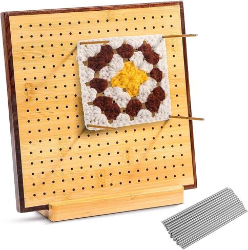 لوحة حظر الكروشيه من Houseables، لوحة حظر خشبية مقاس 9.5 بوصة للكروشيه، لوحة ربط الكروشيه، لوحة مربعة من الغزل، لوحة الحياكة، لوحة كروشيه للحجب، كتلة الكروشيه، لوازم الكروشيه in Kuwait