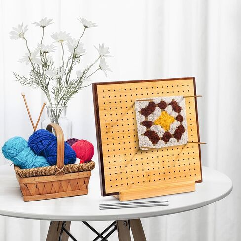 لوحة حظر الكروشيه من Houseables، لوحة حظر خشبية مقاس 9.5 بوصة للكروشيه، لوحة ربط الكروشيه، لوحة مربعة من الغزل، لوحة الحياكة، لوحة كروشيه للحجب، كتلة الكروشيه، لوازم الكروشيه in Kuwait