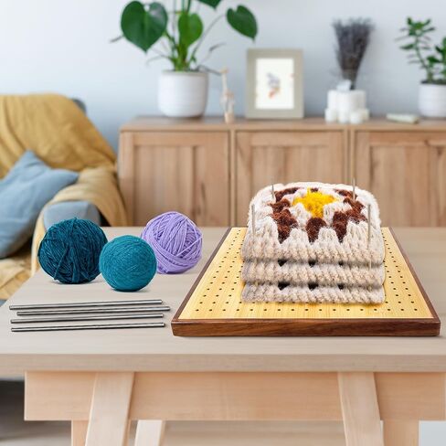 لوحة حظر الكروشيه من Houseables، لوحة حظر خشبية مقاس 9.5 بوصة للكروشيه، لوحة ربط الكروشيه، لوحة مربعة من الغزل، لوحة الحياكة، لوحة كروشيه للحجب، كتلة الكروشيه، لوازم الكروشيه in Kuwait