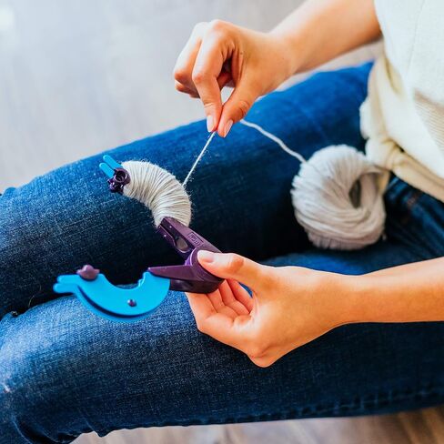 Prym 2-in-1, Large (3" & 3-1/2") Pompom Maker, 3" & 3.5", Purple, Blue, Green 2 Count in Saudi Arabia