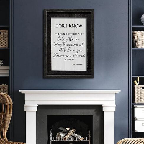 Framed The Ten Commandments Wall Art Decor Bible 10 Commandments Wooden Hanging Sign Decoration for Modern Home Living Room Bedroom Office 16"x11" in Saudi Arabia