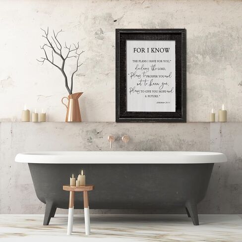 Framed The Ten Commandments Wall Art Decor Bible 10 Commandments Wooden Hanging Sign Decoration for Modern Home Living Room Bedroom Office 16"x11" in Saudi Arabia