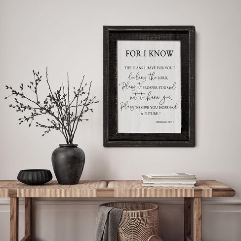 Framed The Ten Commandments Wall Art Decor Bible 10 Commandments Wooden Hanging Sign Decoration for Modern Home Living Room Bedroom Office 16"x11" in Saudi Arabia