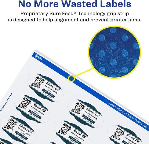 Avery Matte White Oval Scalloped Labels with Sure Feed, 2" x 3", 200 Matte White Printable Labels in Saudi Arabia