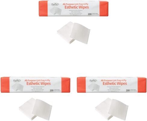 ForPro Professional Collection All-Purpose Lint-Free 4-Ply Esthetic Wipes, for Salon and Spa Use, Soft, Strong and Durable, Latex-Free, 2" x 2", 200-Count in Kuwait