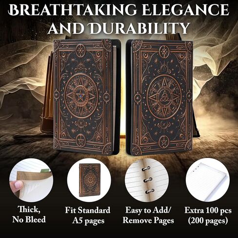Magic Refillable Notebook Journal for DND Binder - Story Forge 400 Pages (200 Sheets) with Worn Ancient Magic Design for DND or Fantasy Enthusiasts - Perfect for Dungeons and Dragons (D&D) in Saudi Arabia