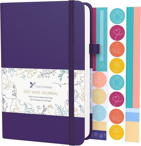 Dotted Journal – 140gsm Bleed Proof Thick White Paper – 200 Numbered Dot Grid Pages – 5.8 x 8.3 inch Bullet Dotted Notebook in Kuwait