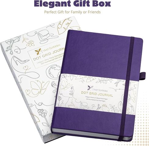 Dotted Journal – 140gsm Bleed Proof Thick White Paper – 200 Numbered Dot Grid Pages – 5.8 x 8.3 inch Bullet Dotted Notebook in Kuwait