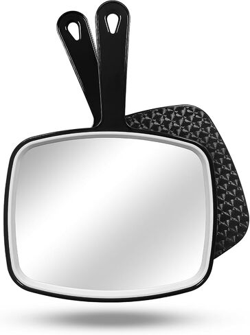 Nothers Large Wall Mount Hand Mirror with Handle, for Vanity Makeup Home Salon Travel Use (Square Black 10.3inx7.3in) in Saudi Arabia