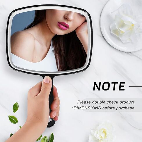 Nothers Large Wall Mount Hand Mirror with Handle, for Vanity Makeup Home Salon Travel Use (Square Black 10.3inx7.3in) in Saudi Arabia