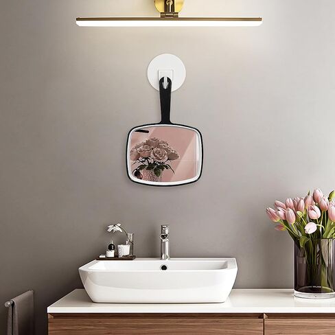Nothers Large Wall Mount Hand Mirror with Handle, for Vanity Makeup Home Salon Travel Use (Square Black 10.3inx7.3in) in Saudi Arabia