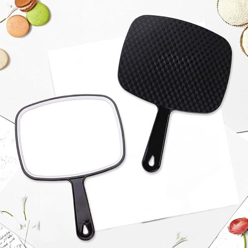 Nothers Large Wall Mount Hand Mirror with Handle, for Vanity Makeup Home Salon Travel Use (Square Black 10.3inx7.3in) in Saudi Arabia