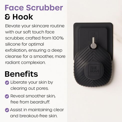 The Man Silicone Face Scrubber for Men - Gentle Exfoliator Face Massager - Flex Face Brush for Men - Removes Dead & Dry Skin - Face Care Grooming Routine - Face Scrubber & Bathroom Accessory (1Pack) in Saudi Arabia