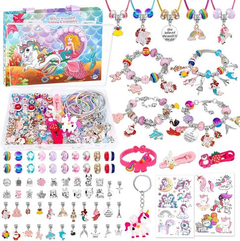 SUYUKI Girls Toys 5 6 7 8 9 10 11, Art Supplies for Girls Ages 8-12 Bracelet Making Kit for Girls 7 8 9 10 11 12 Unicorn Mermaid Toy Crafts for Girls 8-12 in Kuwait