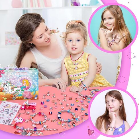 SUYUKI Girls Toys 5 6 7 8 9 10 11, Art Supplies for Girls Ages 8-12 Bracelet Making Kit for Girls 7 8 9 10 11 12 Unicorn Mermaid Toy Crafts for Girls 8-12 in Kuwait