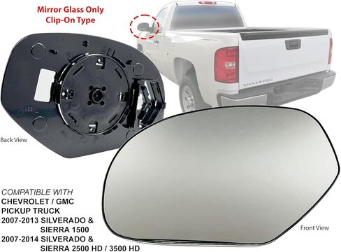 APA Replacement Mirror Glass Manual Non-Heated for 2007-2014 SILVERADO 1500 2500 3500 Pickup Truck Driver Left Side 15951106 GM1324136 in Kuwait