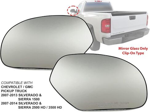APA Replacement Mirror Glass Manual Non-Heated for 2007-2014 SILVERADO 1500 2500 3500 Pickup Truck Driver Left Side 15951106 GM1324136 in Kuwait