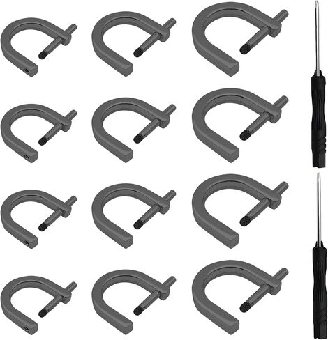 Oubaka 18Pcs D-Rings Screw in Shackle,3 Size Horseshoe U Shape D Ring Screw in Shackle Semicircle D Ring with 2Pcs Screwdriver DIY Leather Strap Craft Purse Replacement(Gun Black) in Kuwait