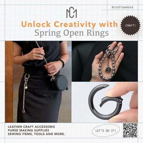 2 قطعة من الحلقات البيضاوية من CRAFTMEMORE ومشابك تثبيت بفتحة زنبركية وإبزيم ومحفظة SHOV (أسود معدني) in Kuwait