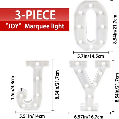 XIMISHOP Christmas Decor-Christmas Decorations Indoor-3 LED Marquee Light Up Letters Sign JOY Christmas Lights for Xmas Home Kitchen Fireplace Tabletop Party Decoration in Kuwait