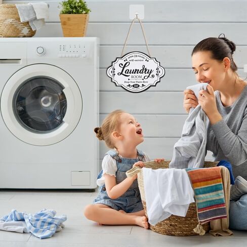 علامة غرفة الغسيل العتيقة، علامة ديكور غرفة الغسيل الخشبية، علامات الغسيل الغربية، ديكور الحائط، لافتة غسيل معلقة لطيفة، ملحقات الغسيل، علامات زخرفية لديكور غرفة الغسيل، أبيض in Saudi Arabia