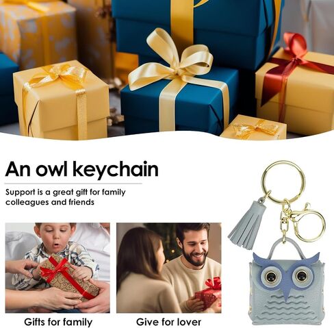 CAIRIAC Mini Coin Purse Keychain Cute Owl Backpack Change Wallet Bags Jewelry Pouch with Keyring for Women Storage Coins, Wireless Earbuds, Rings, Earrings (Khaki) in Kuwait